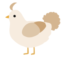 A cream and beige chicken