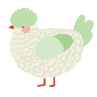 Mint Ice Cream, a cream and gluppy chicken with a lace pattern