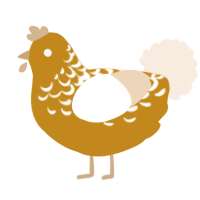 Honey Toast, a ochre and cream chicken with a half-lace pattern