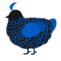 the deep, a sable and ultramarine chicken with a lace pattern