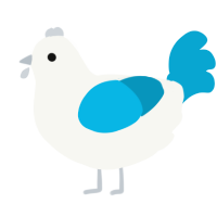 A white and cerulean chicken