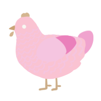 A rose and pink chicken with a lace pattern