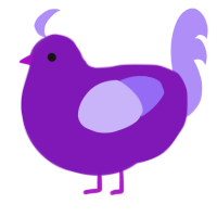 Bonnie, a violet and lilac chicken