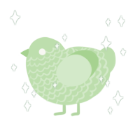 minty, a gluppy chicken with a lace pattern