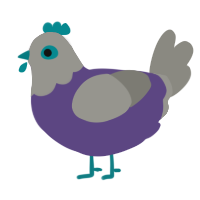 A overcast and ash chicken with a head pattern