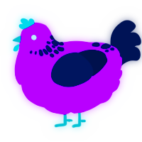 A amethyst and tumblr chicken with a neck-speckle pattern