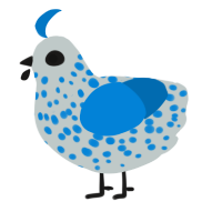 A silver and sapphire chicken with a speckle pattern