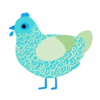 (unnamed), a aqua and gluppy chicken with a double-lace pattern