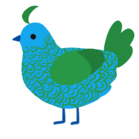 A sky and viridian chicken with a double-lace pattern