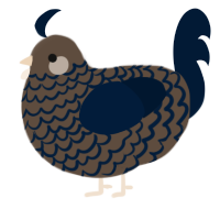 A bark and tumblr chicken with a lace pattern