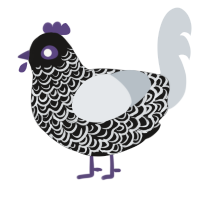 A sable and mist chicken with a double-lace pattern