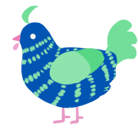 Basics, a ultramarine and spring chicken with a bar pattern