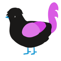 A sable and orchid chicken