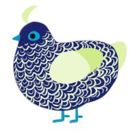 A navy and apple chicken with a double-lace pattern