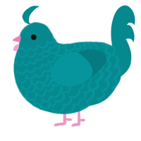 (unnamed), a teal chicken with a lace pattern