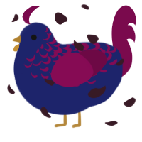 Nix, a navy and wine chicken with a half-lace pattern