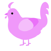 A lavender chicken
