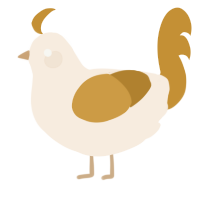 A cream and gold chicken