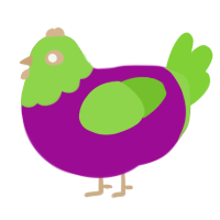 (unnamed), a plum and grass chicken with a head pattern