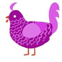 A plum and orchid chicken with a lace pattern
