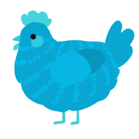 Hum Hallelujah, a cerulean chicken with a bar pattern
