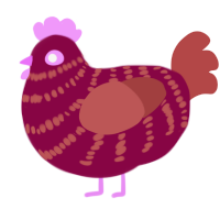(unnamed), a maroon and red chicken with a bar pattern