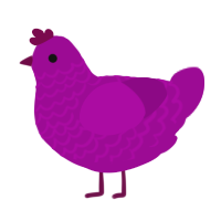 A plum chicken with a lace pattern
