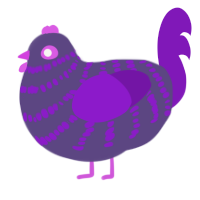A overcast and violet chicken with a bar pattern