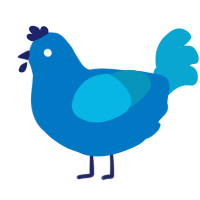 A sapphire and cerulean chicken