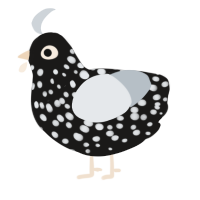 A sable and mist chicken with a speckle pattern
