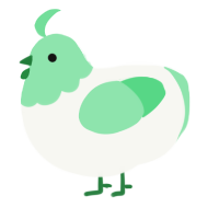 A white and spring chicken with a head pattern