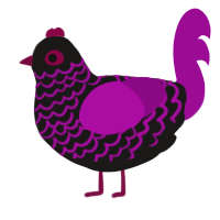 A sable and plum chicken with a lace pattern
