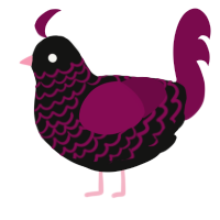 A black and wine chicken with a lace pattern