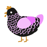 A sable and lavender chicken with a lace pattern