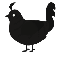 OOOOOOOOOO, a sable and black chicken with a half-bar pattern