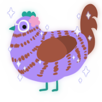 A lilac and russet chicken with a bar pattern