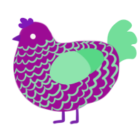 A plum and spring chicken with a lace pattern