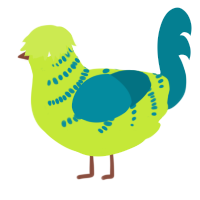 A lime and sea chicken with a half-bar pattern