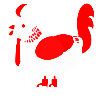 A mist and red chicken with a neck-band pattern