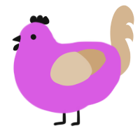 stamp, a orchid and beige chicken