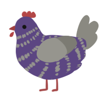 A overcast and ash chicken with a bar pattern