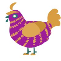 Summer Punch, a amethyst and orange chicken with a bar pattern