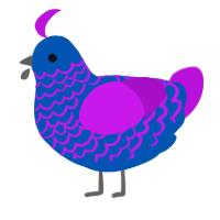 A ultramarine and amethyst chicken with a lace pattern