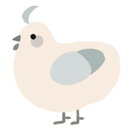 A cream and silver chicken