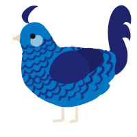 A sapphire and navy chicken with a lace pattern