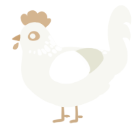 A white chicken with a neck-speckle pattern