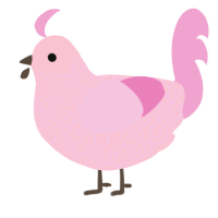 A rose and pink chicken with a double-lace pattern