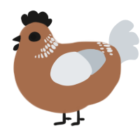 A brown and mist chicken with a neck-band pattern
