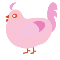 A rose and pink chicken with a lace pattern