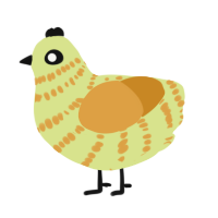 A lemon and orange chicken with a bar pattern
